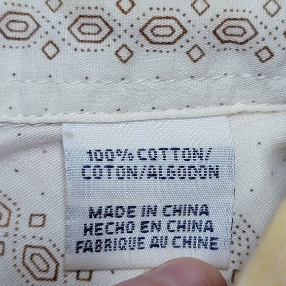 Roper LS Pearl Snap Brown & Yellow Retro Classic Western Shirt - Size Large - Picture 6 of 6